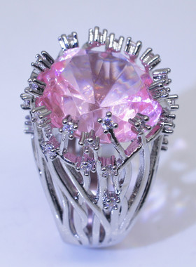 youngwish热卖新款女粉水晶戒指