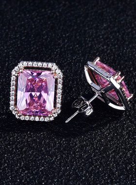 young高端公主粉碧玺方钻锆石