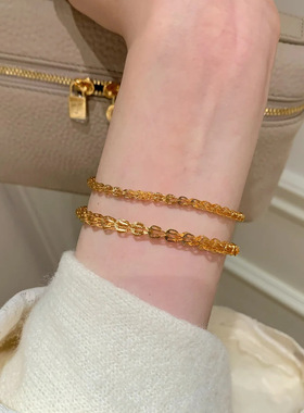 youngever新款时尚金色凤尾手链