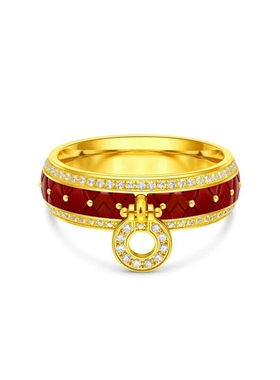 Young金店款沙金传颂手链女鼓纹葫芦项链手镯子中式复古镶钻耳环