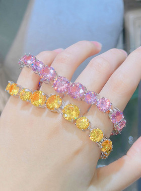 抖音直播锆石女欧美水晶钻手链