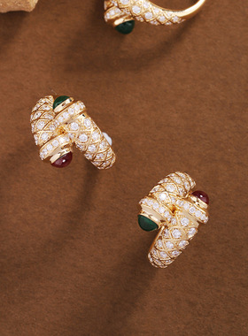 中古珠宝琉璃戒指女法式