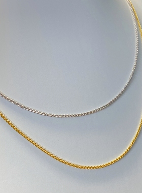 肖邦链镀18k黄金不易掉色项链女彩金玫瑰金颈链万能链锁骨链素链