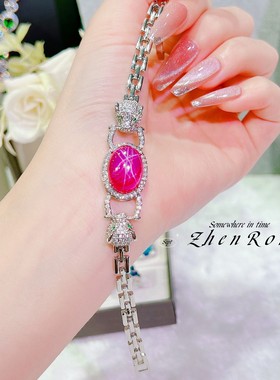 重工古巴链红星光豹子项链