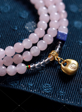 【壮的响亮】樱梦心韵108颗粉水晶手链手串