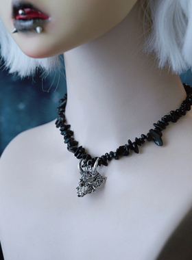 怪糖饰物集原创恶鬼面具碎石项链