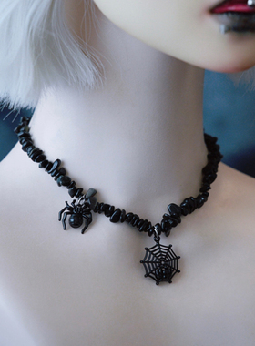 怪糖饰物集原创蛛网蜘蛛随时项链