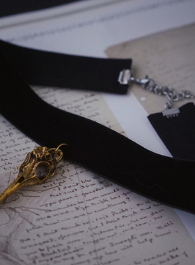 怪糖头骨哥特暗黑少女万圣节颈链