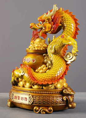 招财进宝办公室饰品彩铜摆件