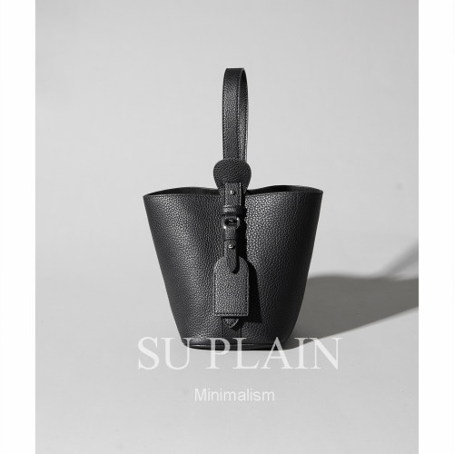 SUPLAIN/SUPLAIN头层TC牛皮百变水桶包单肩斜挎手提简约小众女包 - 图0