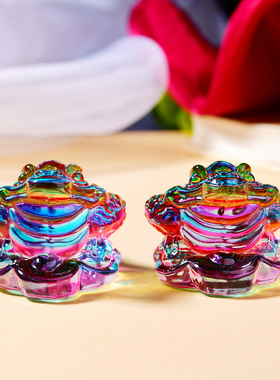 三足金蟾摆件琉璃貔貅金元宝招财客厅装饰品办公室酒柜礼品吉祥物