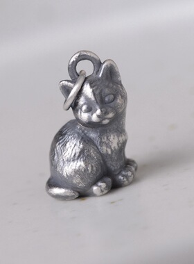 云尚服饰 足银复古时尚可爱小猫咪颈饰项坠 女文艺气质花猫吊坠