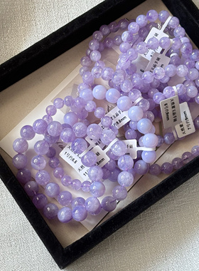天然紫玉晶手链 紫玉晶手串