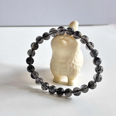 天然黑发晶 黑发晶手链顺黑发晶手串