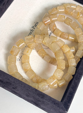 金发晶桶珠手串 天然金发晶桶珠手链