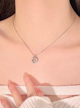 范琦跳动爱心纯银s999爱心项链