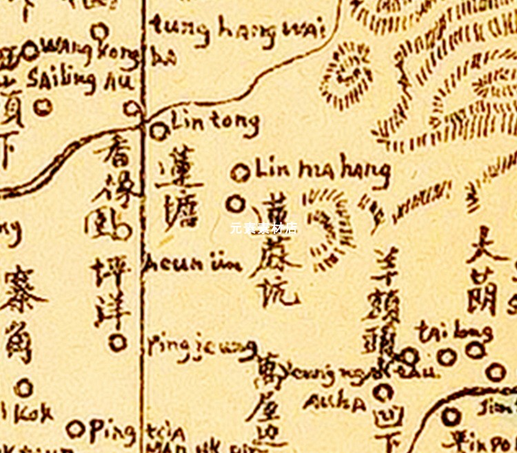 1894年新安县全图 清末深圳宝安高清电子版老地图历史参考素材JPG - 图1