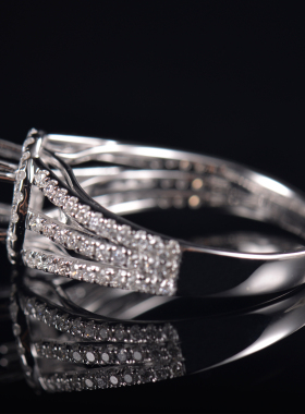 Fay Jewelry 个性定制钻石戒指空托（925银/10K/14K/18K/PT950）