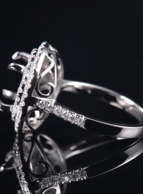 Fay Jewelry 个性定制钻石戒指空托（925银/10K/14K/18K/PT950）