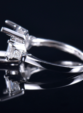 Fay Jewelry 个性定制钻石戒指空托（925银/10K/14K/18K/PT950）