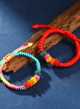 端午节手工编织五彩绳手链