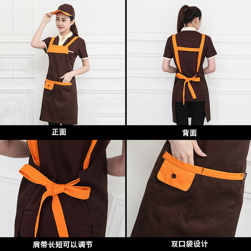 韩版新款生鲜连锁水果超市便利店工作服优品防静电围裙定制印LOGO - 图2