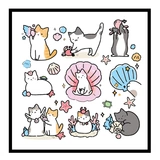 Цифровая картина маслом DIY Аниме мультфильм Meng Meng Mene Mei Meow заполняет руку