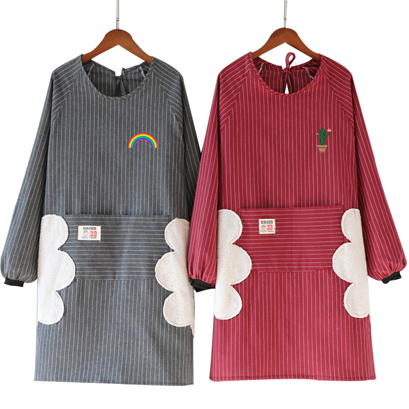 家用厨房透气长袖罩衣大人防水防油女时尚可爱日系韩版工作服男士,淘宝优惠券,粉丝福利购,淘宝优惠卷