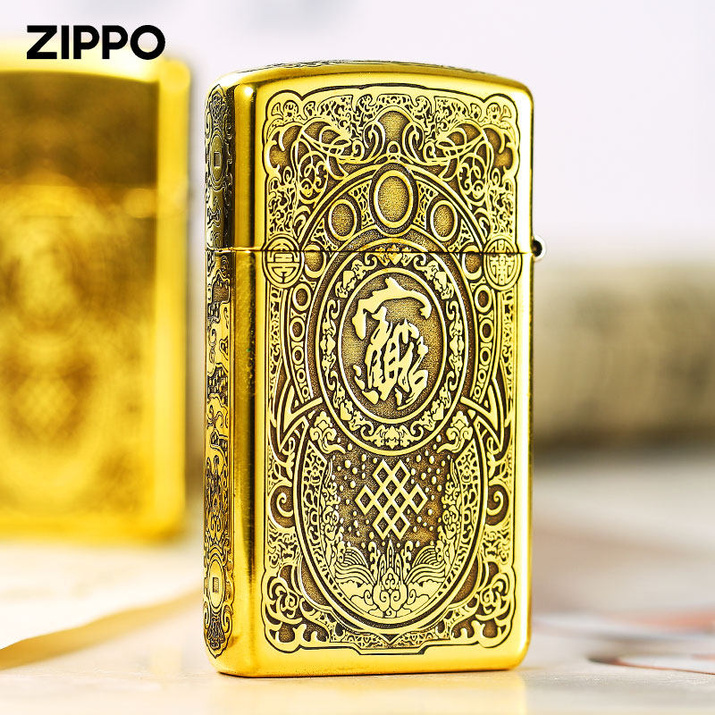 zippo打火机黄铜纤巧窄机招财貔貅专柜官方正品芝宝防风煤油送礼,淘宝优惠券,粉丝福利购,淘宝优惠卷