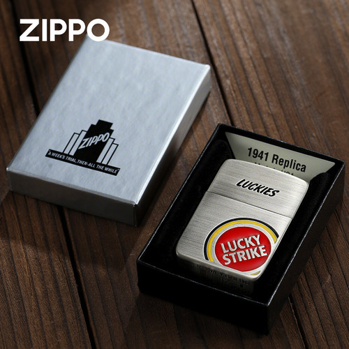 zippo打火机1941复刻熏银填漆好彩煤油防风男友礼物官网正品外壳 - 图3