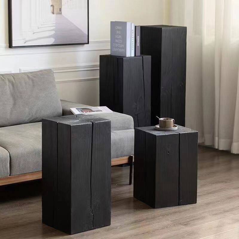 碳化黑根雕实木木墩展示地台底座方形立柱服装展示架产品陈列展柜,淘宝优惠券,粉丝福利购,淘宝优惠卷