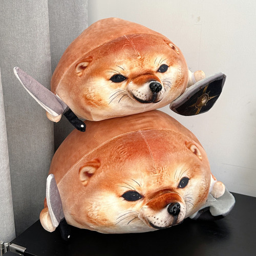 我的刀盾发声小狗玩偶挂件搞怪柴犬公仔抱枕毛绒玩具娃娃生日礼物 - 图3