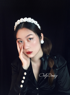 手工自制仙女异型优雅发夹珍珠