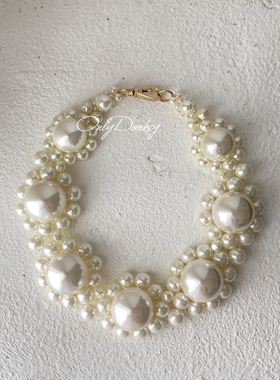 同款夸张串珠CHOKER锁骨链大珍珠