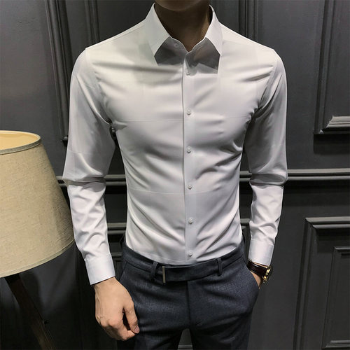 高级感秋季衬衫男长袖加绒休闲2026新款韩版修身衬衣高端商务痞帅 - 图3