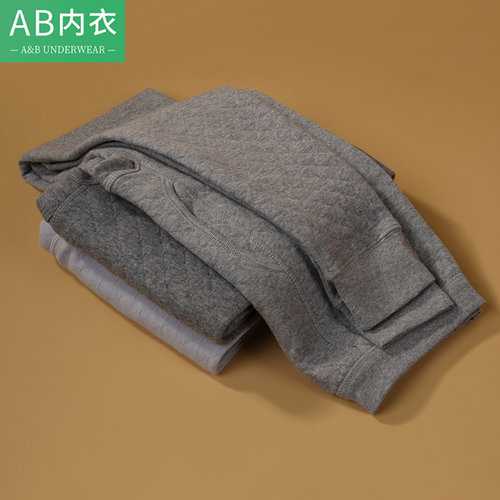 AB内衣秋冬三层夹棉加厚保暖裤男士纯棉秋裤线裤全棉打底裤棉毛裤 - 图2