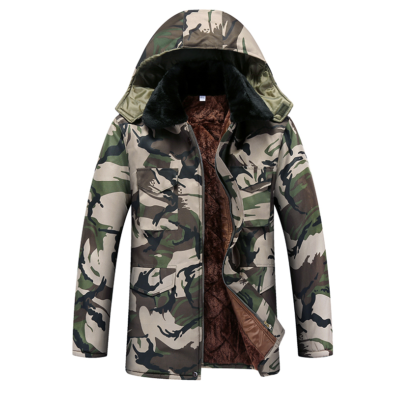 劳保冬季加绒男士工作服军加厚棉服 劲门棉衣