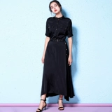 Черное элитное медное длинное платье, длинная юбка, 2023 года, осеннее, длина макси