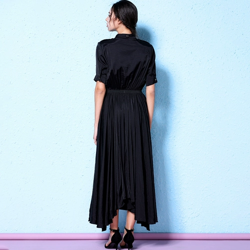 Черное элитное медное длинное платье, длинная юбка, 2023 года, осеннее, длина макси