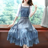 Летнее длинное платье, длинная юбка, джинсовый комплект, сезон 2021