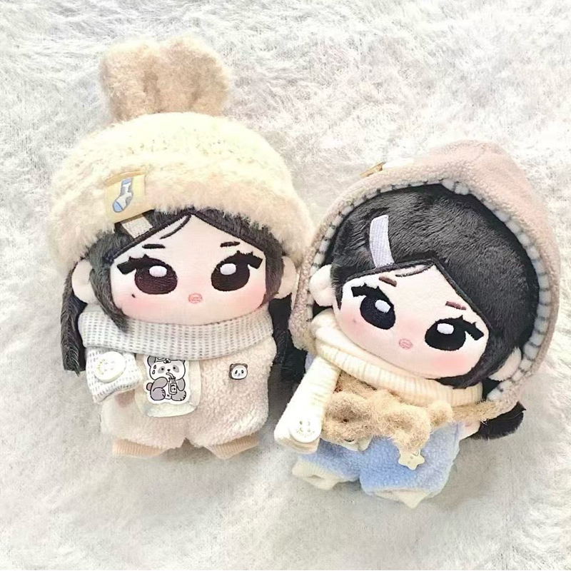 10cm娃衣鲜奶胡萝卜 奶白兔儿帽宝宝服 棉花娃娃衣服可爱娃衣套装 - 图1