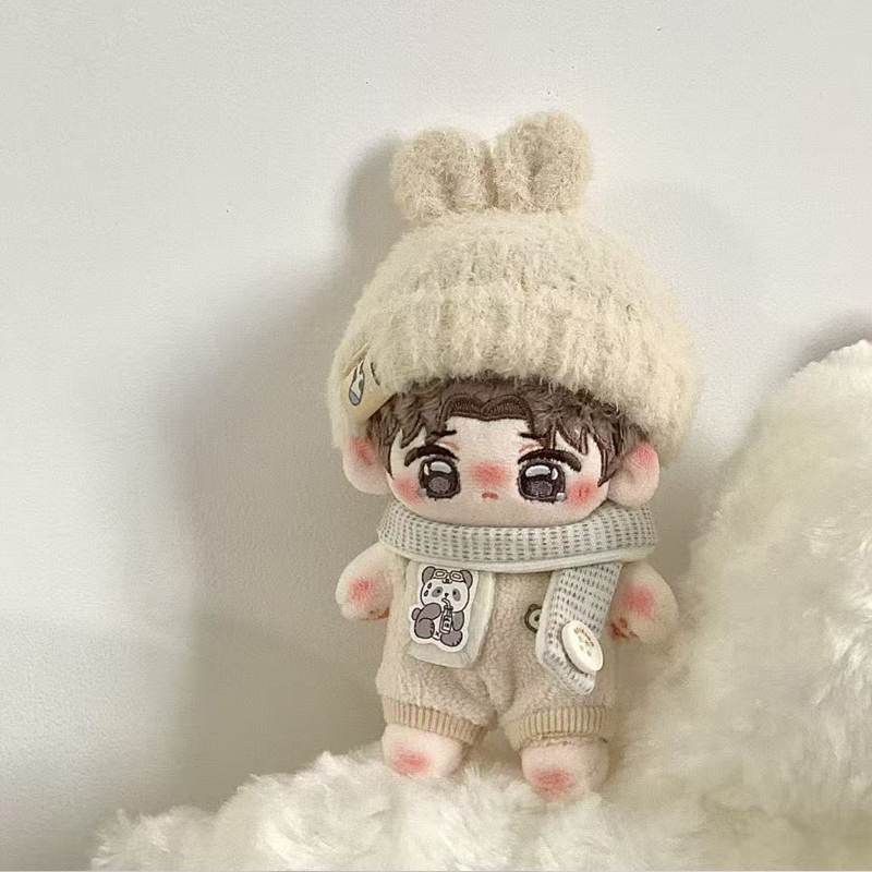 10cm娃衣鲜奶胡萝卜 奶白兔儿帽宝宝服 棉花娃娃衣服可爱娃衣套装 - 图3