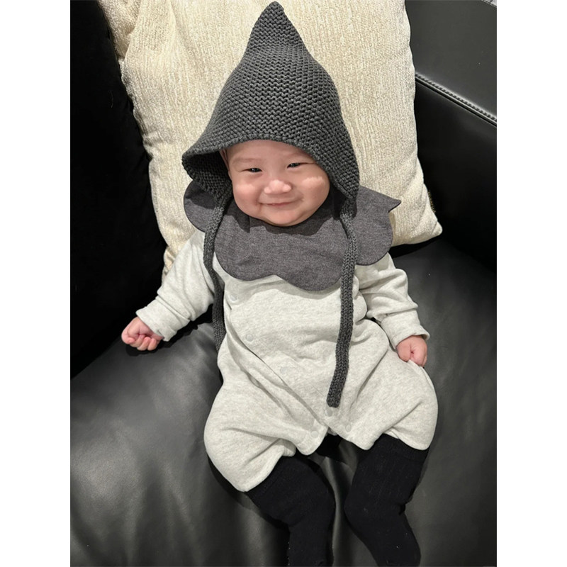 新生婴儿秋冬加厚德绒连体衣小宝宝衣服小月龄百搭外出爬服保暖 - 图2