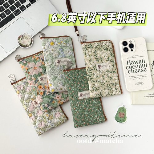 加大号 7英寸大屏手机包拉链挂脖手机袋防尘防摔保护套棉布 - 图3