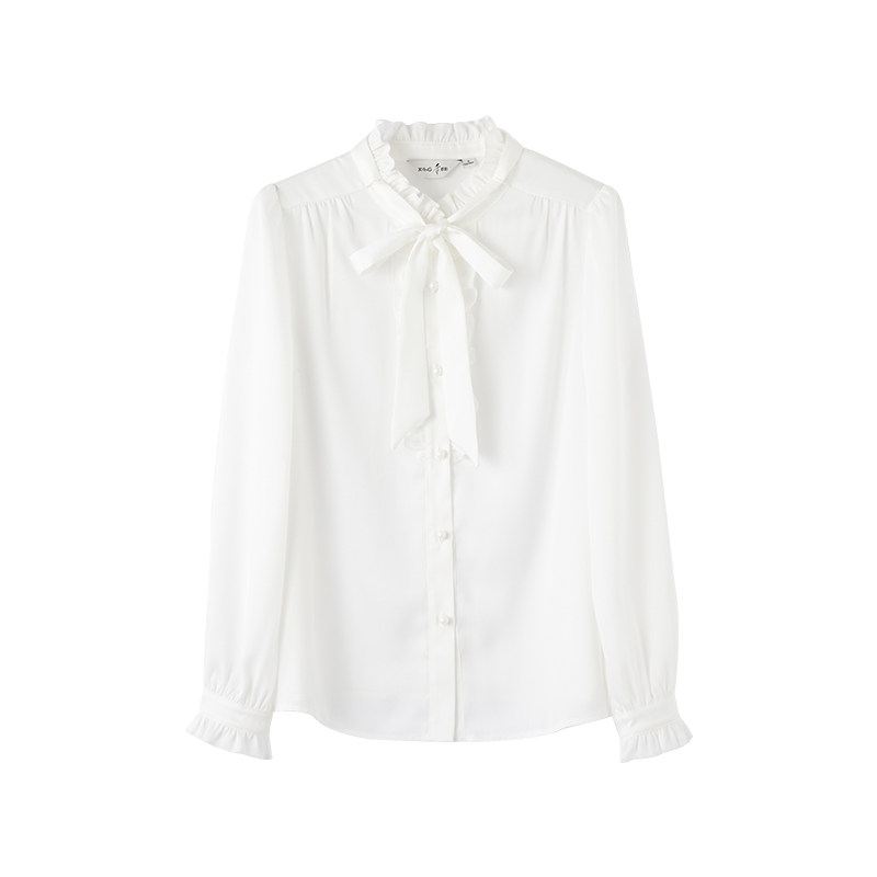 香影白色2022秋季新款气质长袖衬衫 香影衬衫