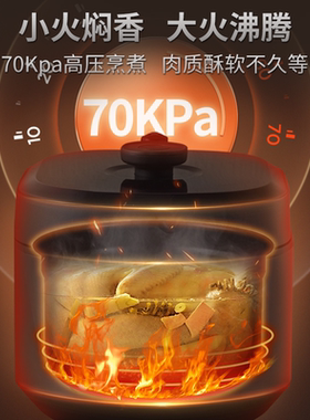 美的电压力锅家用多功能双胆高压锅大容量预约全自动煮饭锅