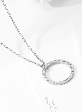 欧美时尚气质锁骨链项链圆形吊坠Stainless steel necklace