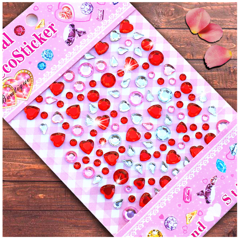 儿童舞台化妆贴纸水滴爱心圆形钻石贴画手机装饰立体水晶宝石粘贴,淘宝优惠券,粉丝福利购,淘宝优惠卷