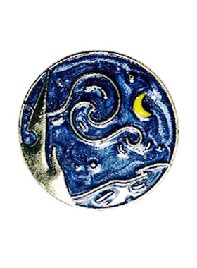 梵高星空油画胸针仿珐琅小众复古