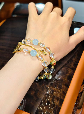 雍北京法物流通处彩宝矿石玛瑙珠链手串手链送老婆女朋友七夕礼物